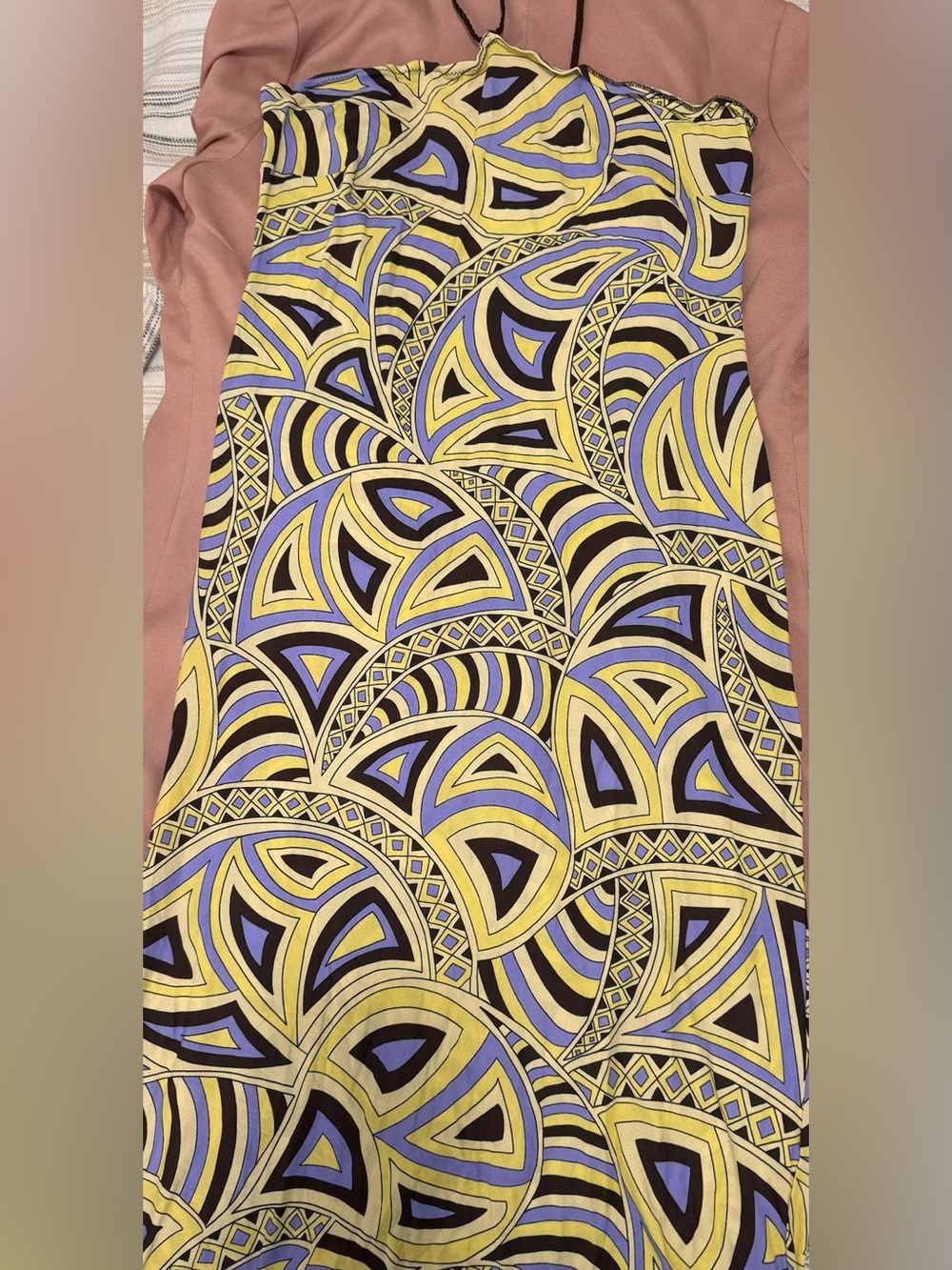 Women’s Yellow & Lavender Geometric Swim Cover-up - Masquenada Brand - Size L
